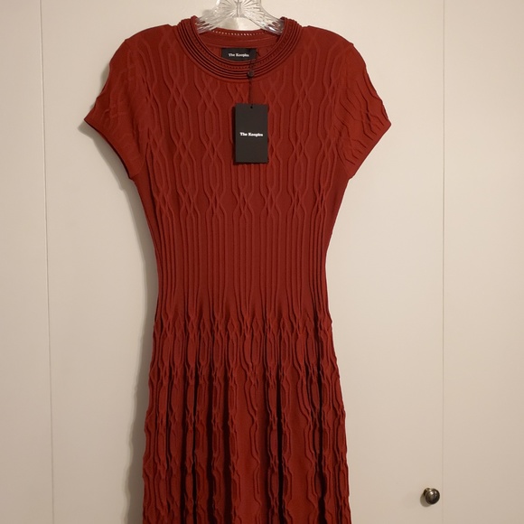 The Kooples NWT Red Knit Dress with Jacquard Motif - Picture 2 of 6